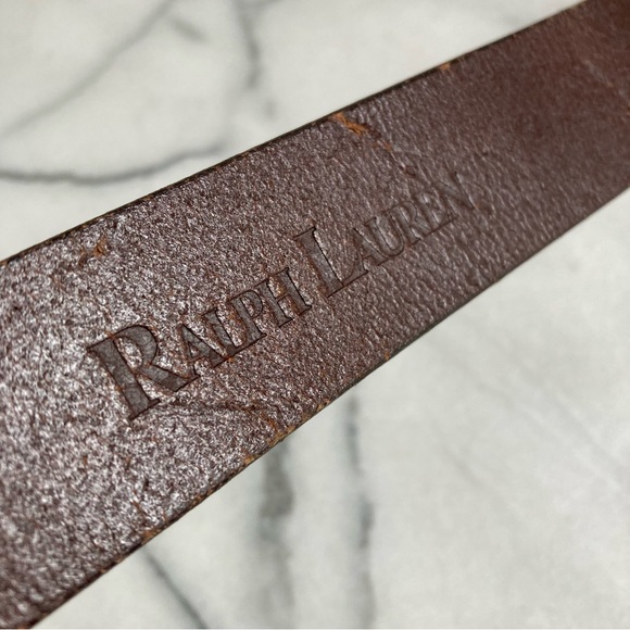 Vintage Ralph Lauren Italian Leather Belt Size 36” Long Made In Italy RL 97 - Picture 9 of 11